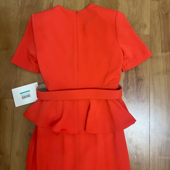 Badgley Mischka Deep Pink Peplum Dress Size 4 New With Tags - Picture 6 of 12